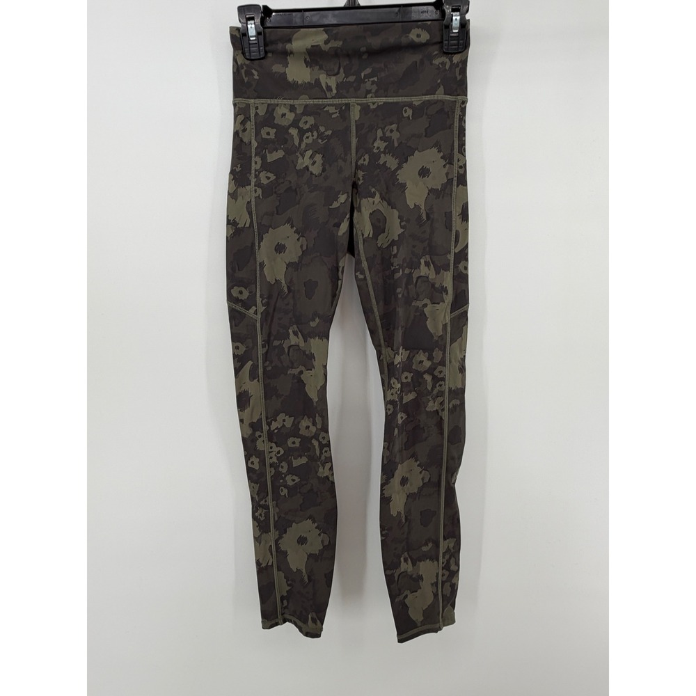 Vuori Womens Daily Pocket Legging Olive Camo Floral Active Yoga Tights